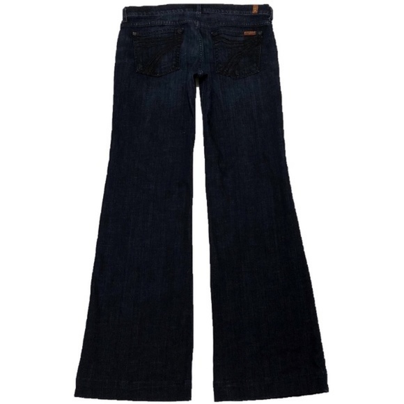 7FAMK DOJO Jeans Wide Flare Leg Dark 7 For Mankind - Picture 3 of 6